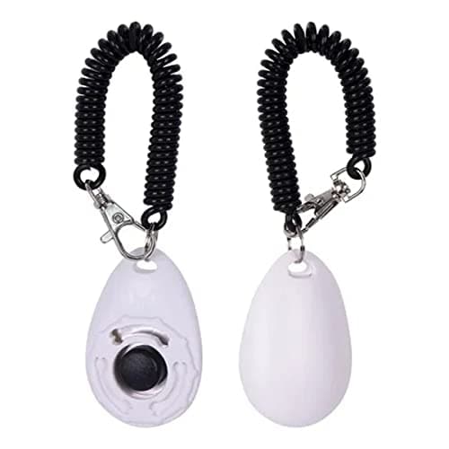 JAMBO PET, Clicker para Treinamento de Animais, Basic, alça de Pulso, Treinamento Comportamental Cães e Gatos - Branco