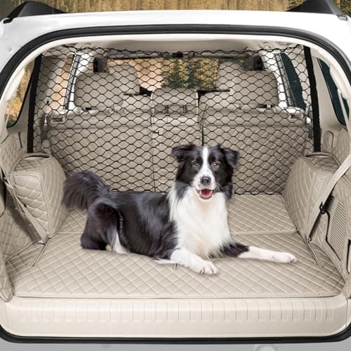 Barreira de rede de carro de cachorro para SUV Rede de barreira para assento traseiro para animais de estimação, fácil de instalar e remover, com cabos elásticos flexíveis ajustáveis para caminhões