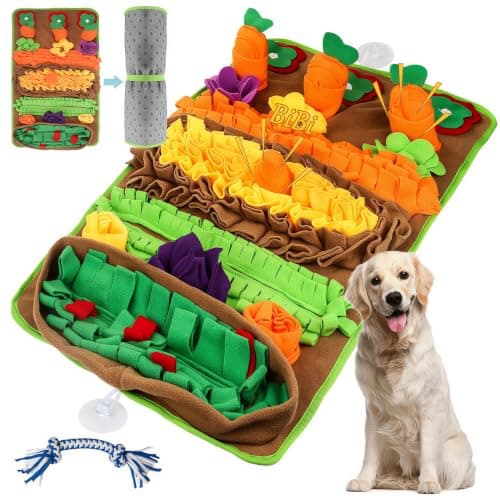 Tapete Snuffle para cães de raças grandes, 81 cm x 50 cm, tapete para cheiros para cães que comem lentamente e trata a mente, brinquedos de escavação de enriquecimento para cães estimulação mental e