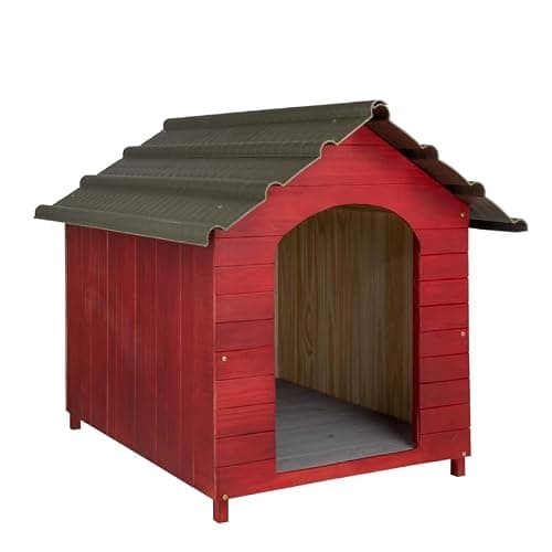 Casa Casinha De Cachorro com Telhado Ecológico Grande N4 (Mogno)